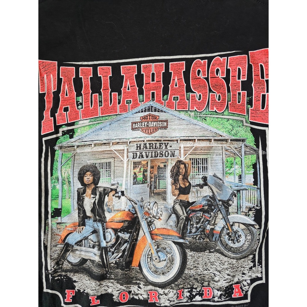 Harley Davidson Tallahassee Florida Graphic T-Shirt Men's Black 2022 Cotton M